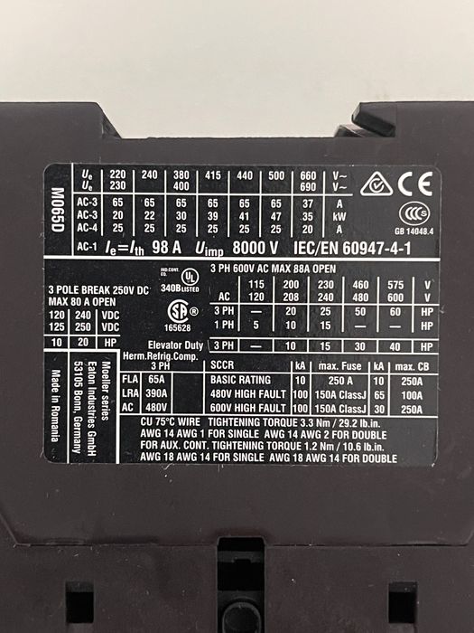 Stycznik Mocy DILM65