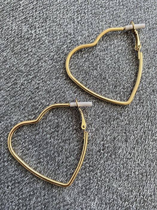 Kolczyki serca zlote nowe
