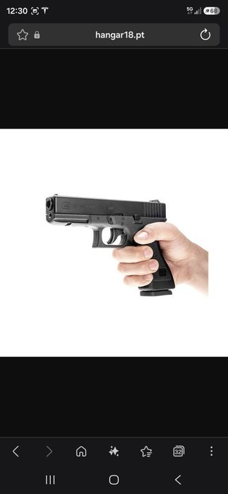 Réplica licenciada da arma de ar comprimido do modelo Glock 17  da Umarex com coldre