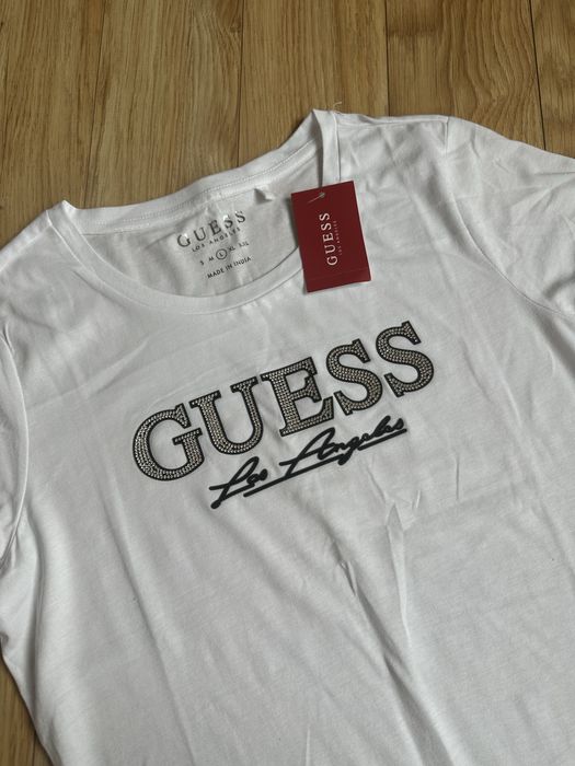 Nowa damska koszulka T-shirt biała Guess L 40 oryginalna USA