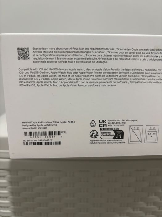 Apple AirPods Max 2 USB-C Niebieskie Nauszne Nowe Zaplombowane 2026