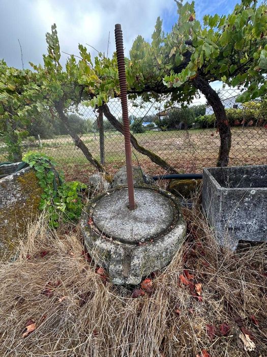 Pedra de prensa antiga de espremedor uvas