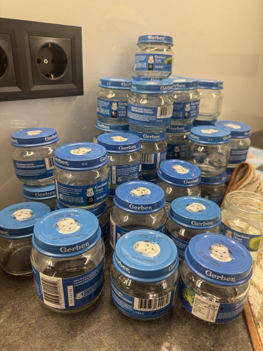 Отдам баночки по 80 грамм стеклянные