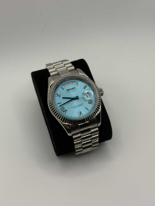 Zegarek Seiko Mod DayDate Roman Baby Blue President