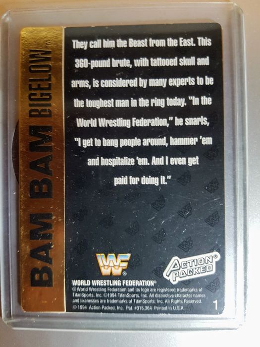 1994 Action Packed WWF #1 Bam Bam Bigelow and #2 IRS Nearly Mint, Plus Others64750891457027124