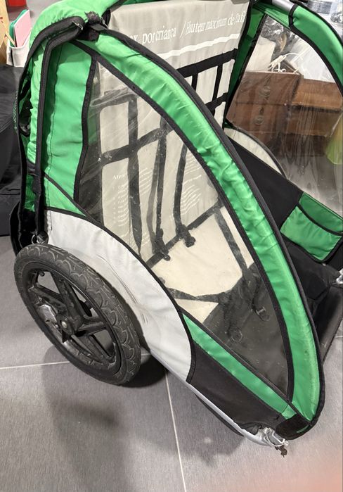 Reboque duplo assento para bicicleta