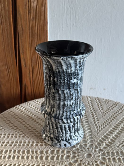 Stary Flakon Wazon ceramiczny Brabancja zaciekowy wzór retro PRL
