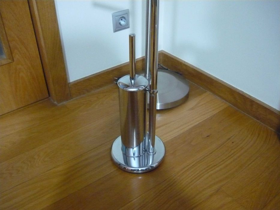 Conjunto Porta toalhas + Porta Rolos + Tubo piaçaba - 2 Peças Cromado