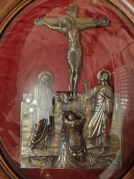 Francuski obraz z XIX wieku Jezus, Maria, Jan, Maria Magdalena