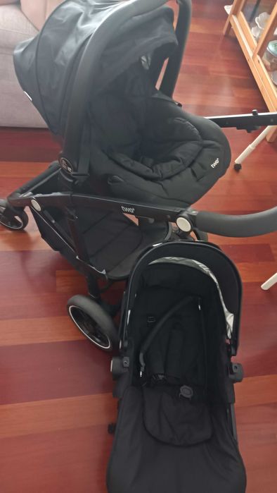 Carrinho de Bebé Asalvo Two+ Trio 3 em 1 (Ovo + Alcofa + Cadeira)