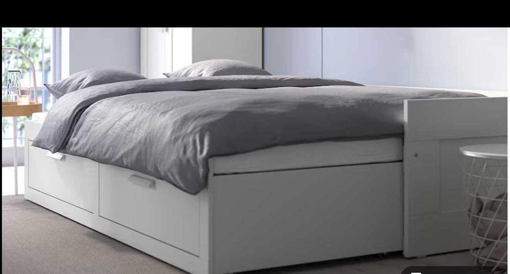 Cama individual e dupla c/ 2 gavetas / 2 colchões, 80x200 cm -