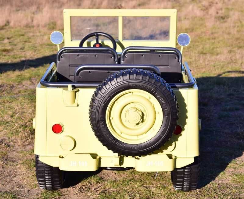 BAWIBUS.PL Auto samochód na akumulator JEEP WOJSKOWY retro 4x4 buggy