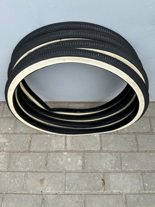 NOWE Opony RETRO 22x1 3/8 Swallow (37-489) BIAŁY BOK Komplet 2 szt.