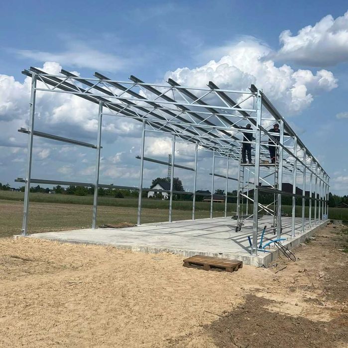 Konstrukcja Stalowa Hali Wiaty JEDNOSPADOWA 6x12x4 Hala całoroczna