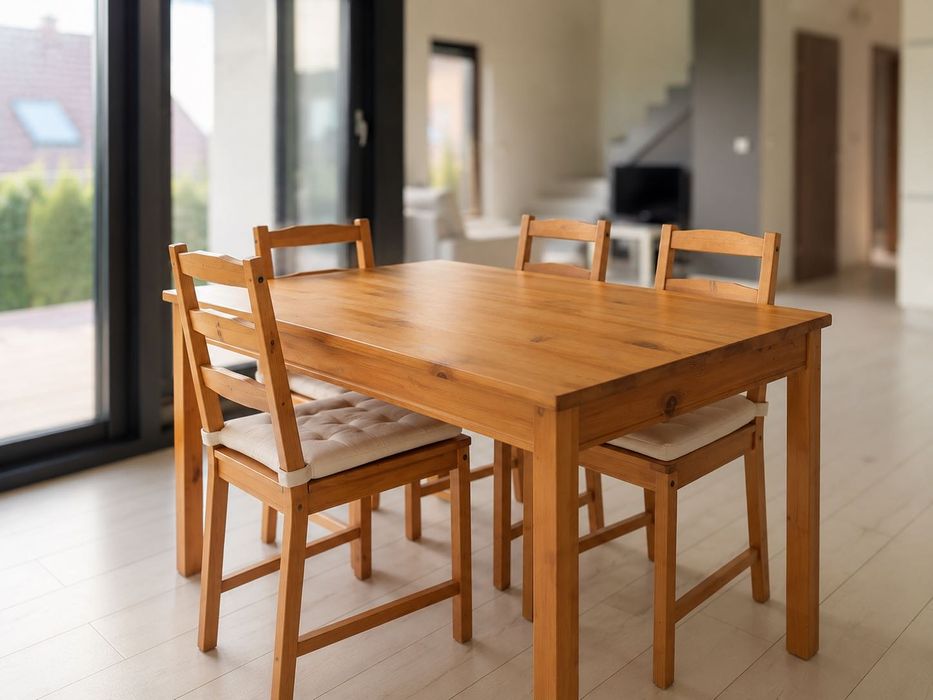 IKEA JOKKMOKK – stół + 4 krzesła | lite drewno | bardzo dobry stan
