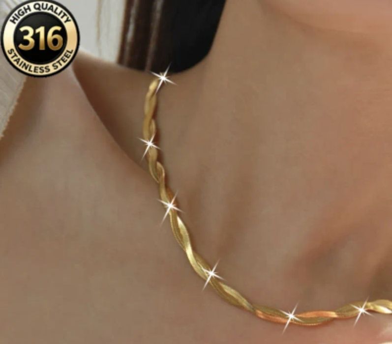 Naszyjnik żmijka pleciona stal