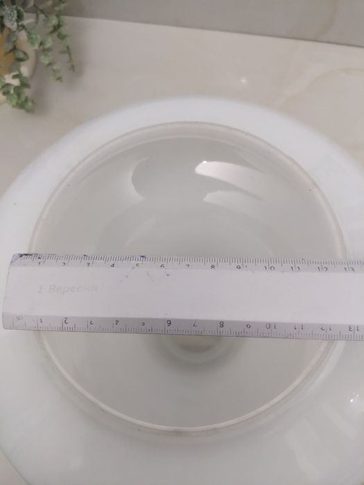 Старинный винтажный стеклянный плафон для настольной лампы