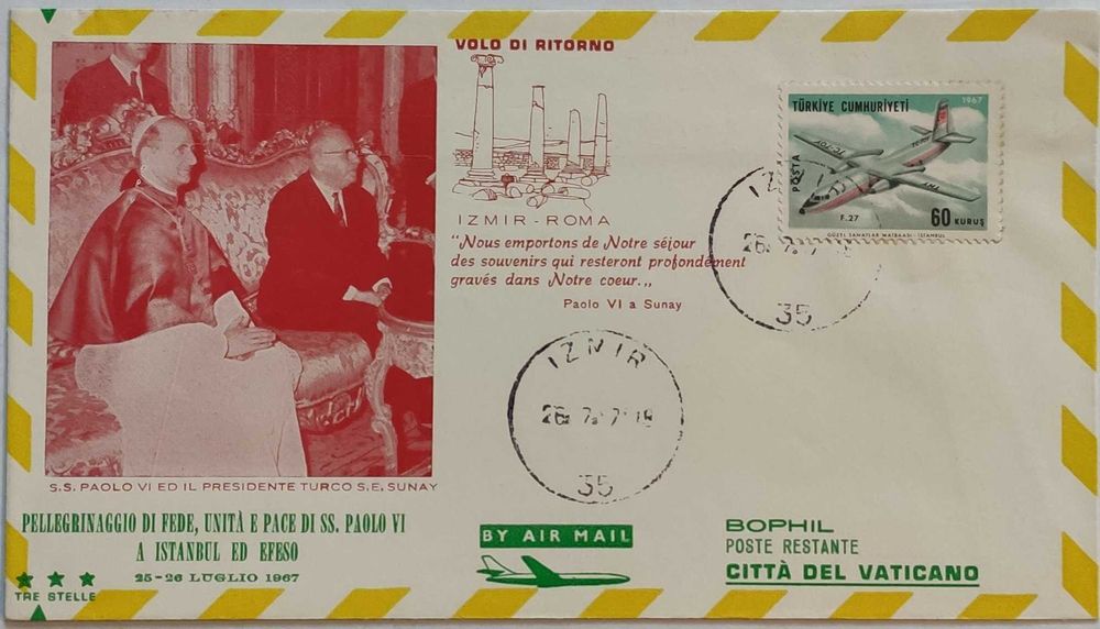 Watykan poczta lotnicza 1967