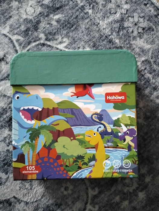 Puzzle dinozaur kolorowe
