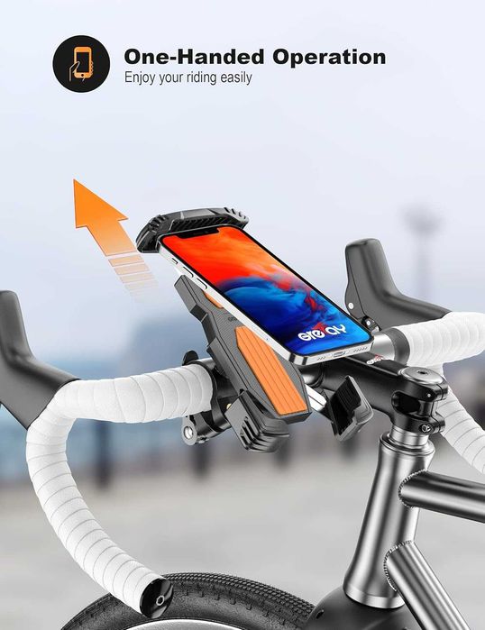 Uchwyt Rowerowy Na Telefon Uniwersalny 360° Antywstrząsowy Smartfon Solidny