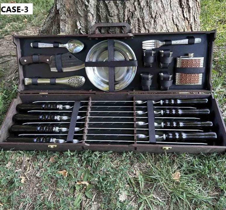 Набор шампурів у кейсі / подарунок чоловіку / ручна робота / варіанти.