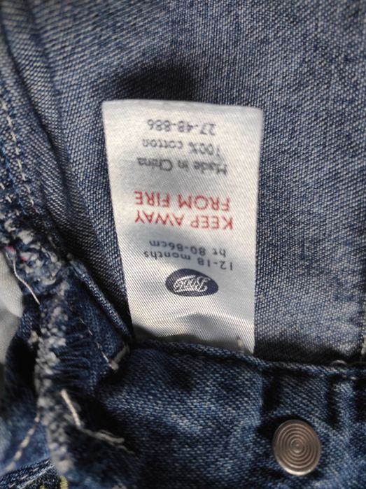 Sukienka i ogrodniczki jeans 80-86