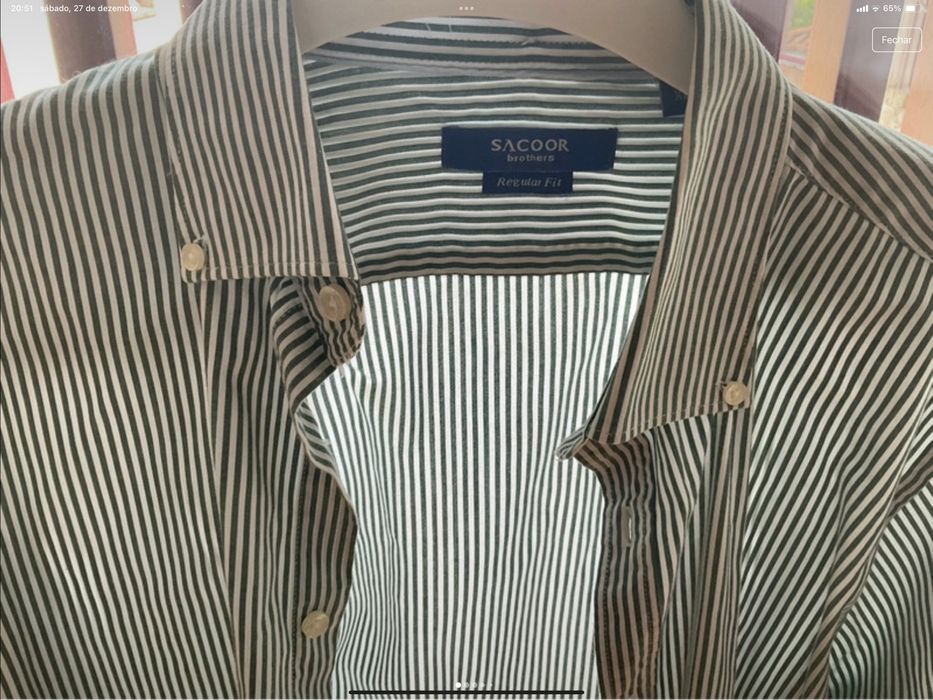 Camisa Sacoor , como nova. Bom estado riscas verdes