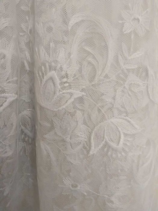 Тюль сетка жаккард Штора готовая  255х140 с кольцами в комнату