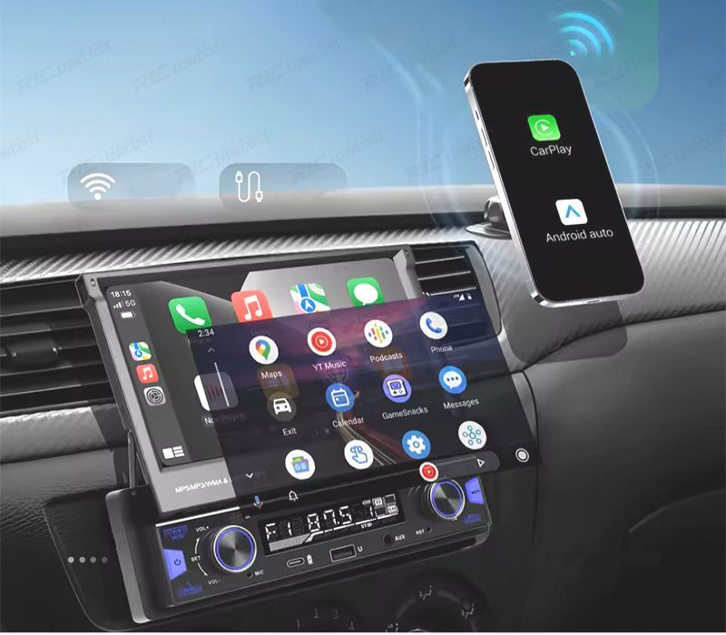 RÁDIO MULTIMÉDIA UNIVERSAL 1 DIN 7" CARPLAY / ANDROID 13 AUTO