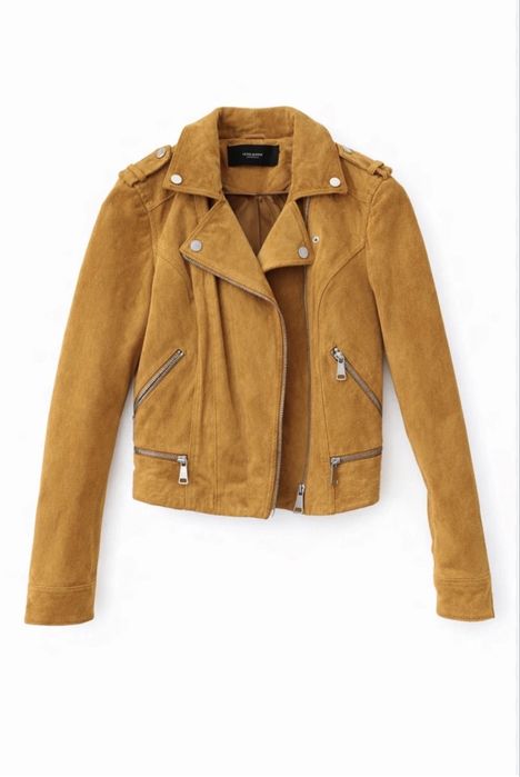 Шикарна замшева куртка косуха vero moda гірчичного кольору