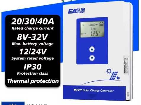 Controlador de carregador solar mppt 20a e controlador de descarga lcd 12v 24v