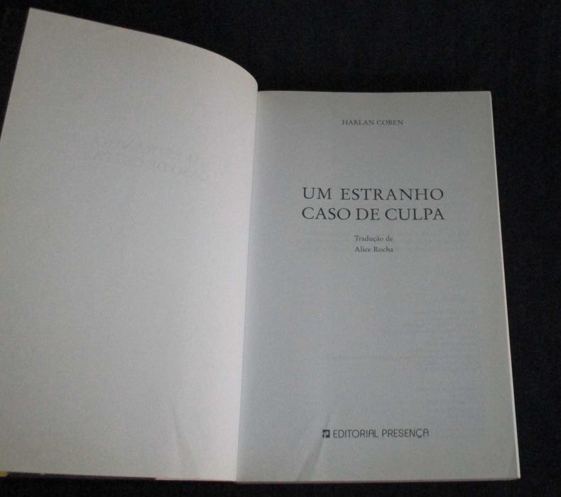 Livro Um Estranho caso de Culpa Harlan Coben