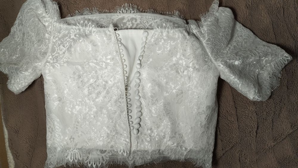 Piękna delikatna boho suknia ślubna - dwuczęściowa nowa