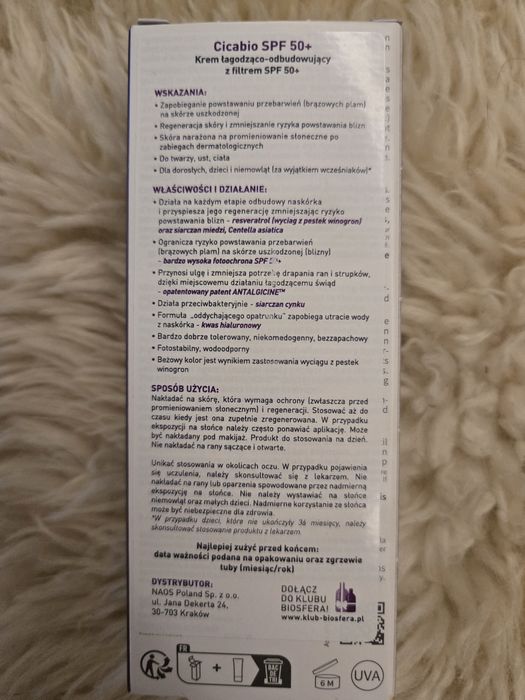 Bioderma Cicabio SPF50+ krem łagodząco-odbudowujący 30 ml