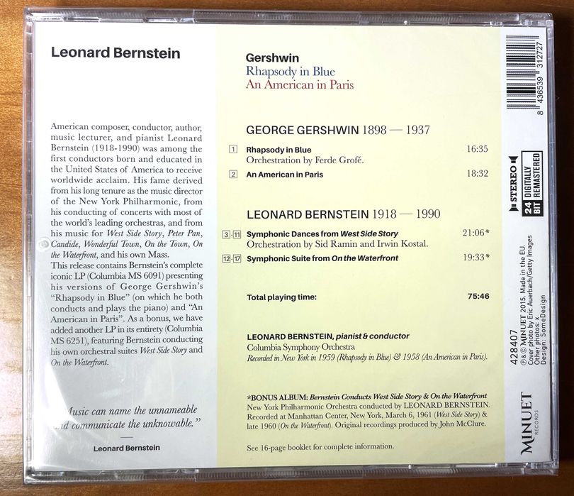 Leonard Bernstein, "Gershwin" - Edição Limitada