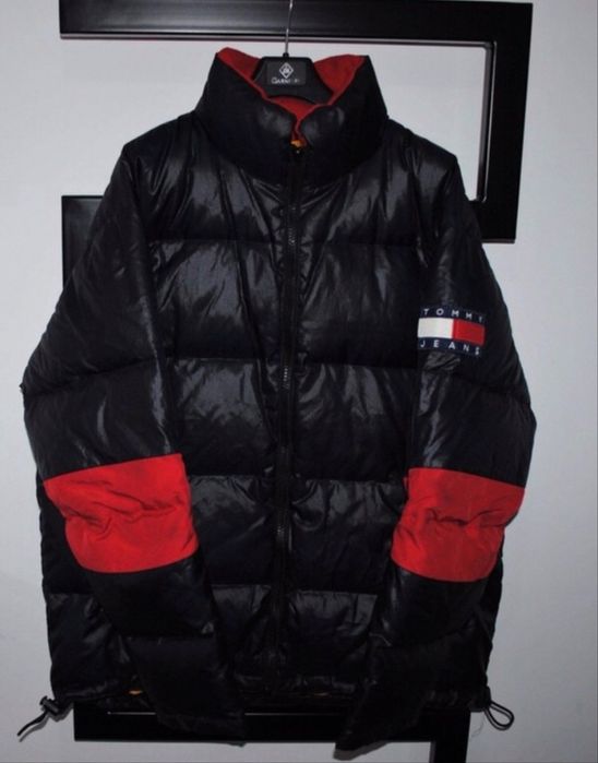 Kurtka zimowa Tommy Hilfiger | L/XL Męska puchowa gruba granatowa