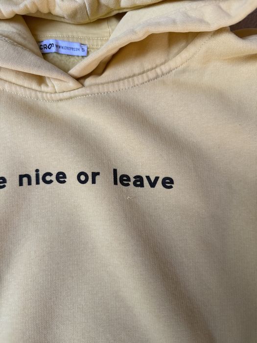 zolta bluza z kapturem cropp 30% bawelna