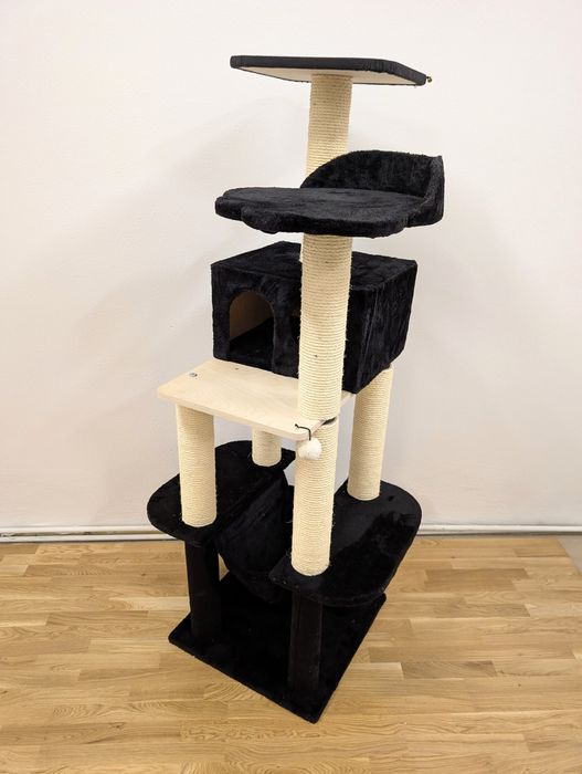 La Digue III Drapak Dla Kota Czarny 69x69x163cm DUŻY ZMODYFIKOWANY UŻY