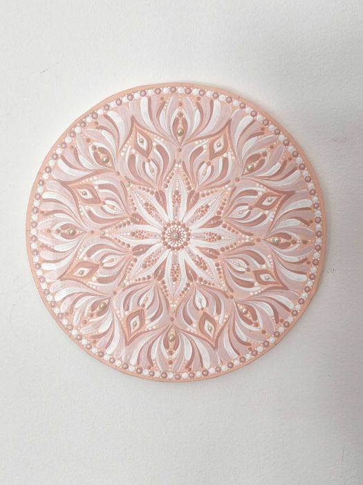 Mandala ręcznie malowana z intencją - średnica 30cm