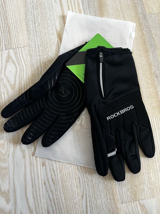 NOWE Ciepłe zimowe rękawiczki sportowe rowerowe z chwytem rozm XL