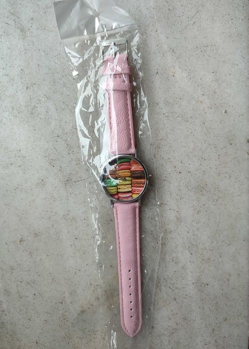 Relógio macaron cor-de-rosa