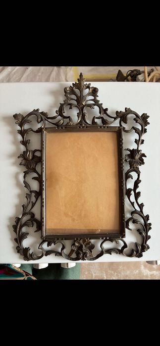 Moldura Antiga em Bronze Maciço (c. 1890-1920) - Estilo Arte Nova / Rococó