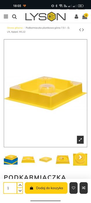 Podkarmiaczki plastikowa górna 7,5 litra