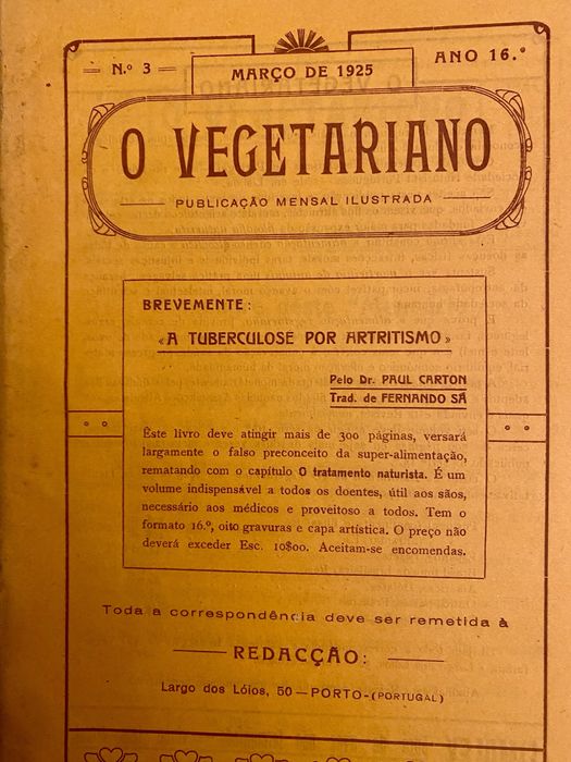 O vegetariano edição inicio século XX