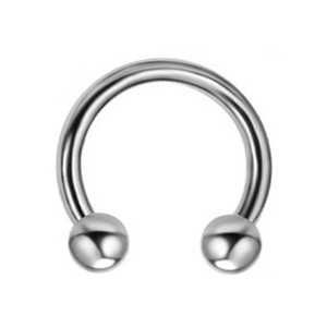 Kolczyk podkowa srebrna kulki koło nos 1,2x10x3mm piercing