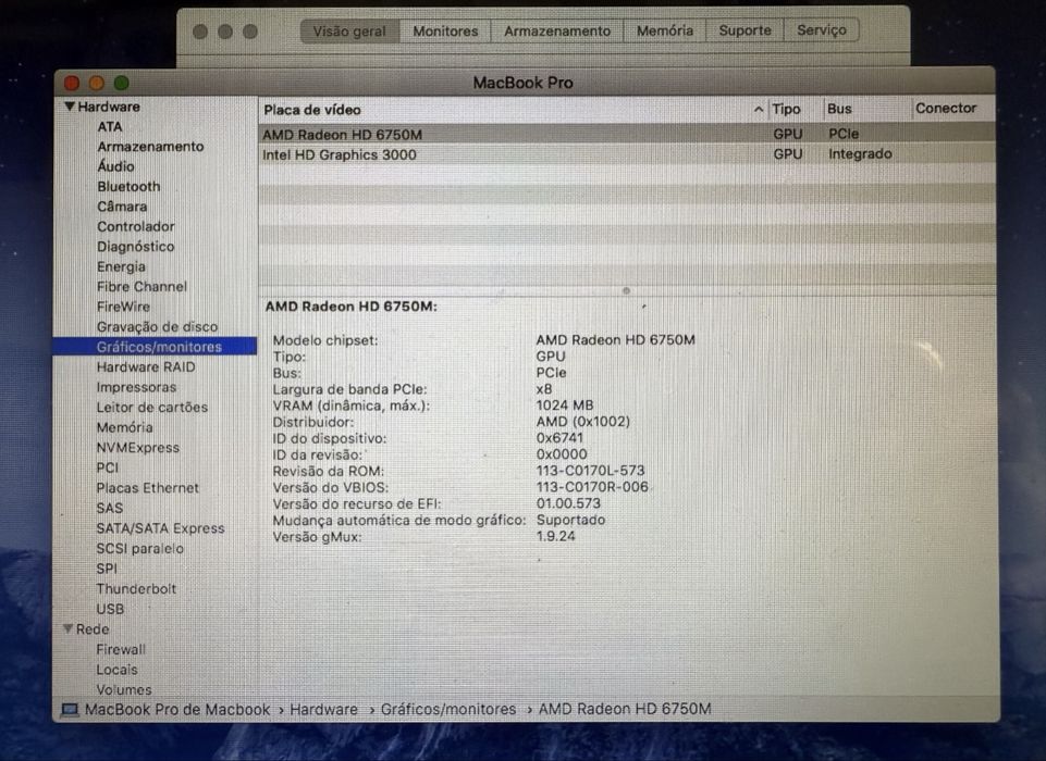 Macbook Pro 17 polegadas - i7 SSD500gb 16gb RAM