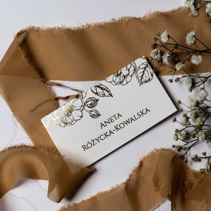 Winietki na stół weselny w stylu GLAMOUR golden rose