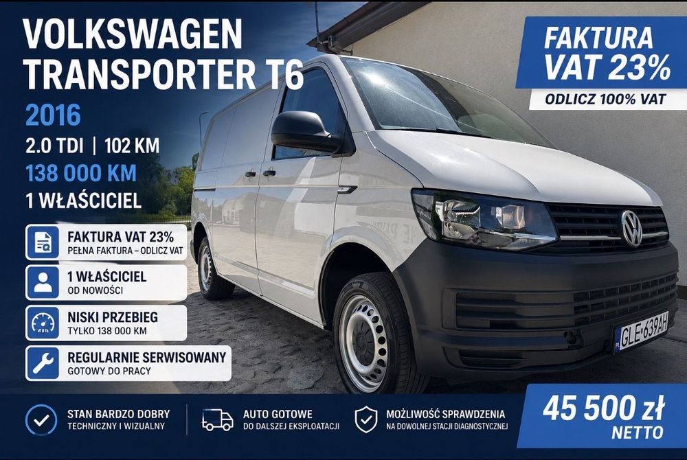 Volkswagen Transporter T6  • T6 • FV 23% • Niski przebieg