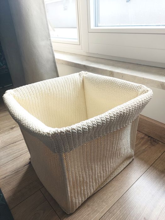 Kosz szyty ręcznie do regału półek szafki pokoju do przechowywania