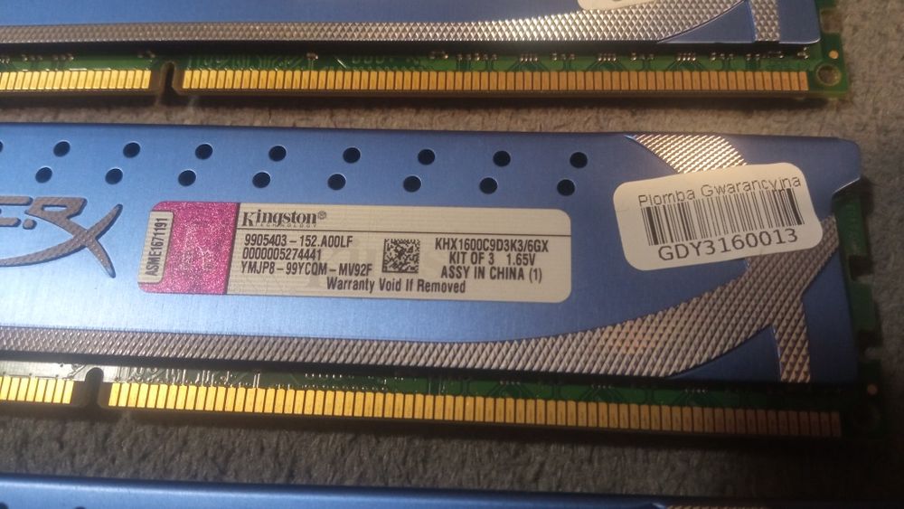 Pamięć 3x2 GB Kingston DDR3